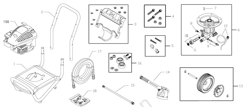 Briggs & Stratton pressure washer model 020318 replacement parts, pump breakdown, repair kits, owners manual and upgrade pump.